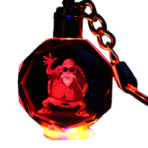 Wholesale Promotional Gifts Octagon Crystal Glass Keychain Custom 3d Laser Engraving Photo Crystal Keyring Key Chain