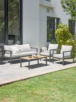 Ensemble de canapés de jardin en teck massif, écologiques, durables, de luxe haut de gamme, style postmoderne, pour terrasse extérieure, villa, cour arrière