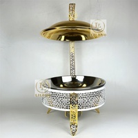 Nouveau design blanc et or, chauffe-plat en acier inoxydable 8L avec cadre perforé pour buffet d'hôtel, mariage, restauration