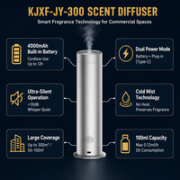 Diffuseur de parfum d'hôtel en alliage d'aluminium 100 ml, télécommande, minuterie 8H, anti-séchage, batterie 4000 mAh, 150-300 m³, OEM, noir, argent