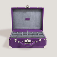 Boîte de montre violette Mini Focus emballage de coffre de montre en gros boîte à bijoux de voyage en cuir de luxe pour montre personnalisée