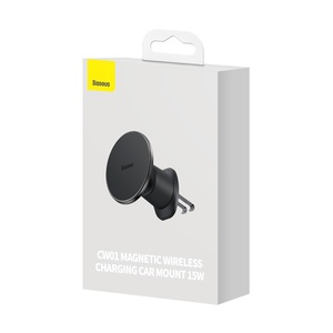 Soporte Magnético Inalámbrico para Coche CW01, Versión para Rejilla de Ventilación, 15W, Color Negro, para iPhone 8 9 <span class=keywords><strong>10</strong></span> <span class=keywords><strong>11</strong></span> 12 13 <span class=keywords><strong>14</strong></span> - Product Image 1