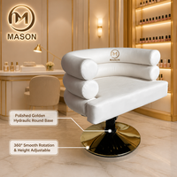 Fauteuil de Barbier Inclinable en Cuir PU avec Structure en Acier pour Salon de Coiffure Traditionnel Mason, Idéal pour les Salons Féminins