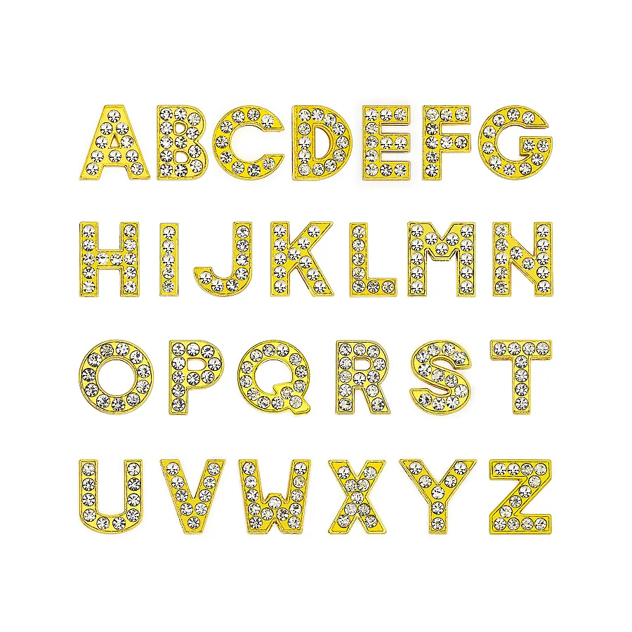 Y2K 8mm oro fai da te accessori in metallo alfabeto per Pet collare collana bracciale bracciale lettere A-Z lettera di scorrimento