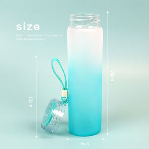 Botella de Agua de Vidrio con Degradado Ombre de Nuevo Diseño, 500 ml, para Gimnasio, Fitness y Deportes - Product Image 5
