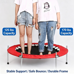 Trampolín Redondo para Interiores, Tapete <span class=keywords><strong>de</strong></span> Tela Elástica <span class=keywords><strong>de</strong></span> Polipropileno para Brincar, Negro, 10 pies, 16 pies - Product Image 4
