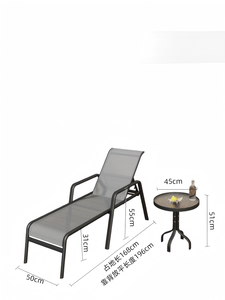 Chaise longue de piscine réglable en aluminium avec dossier en maille pour l'extérieur - Product Image 5