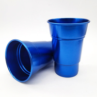 Ensemble de 6 gobelet à vin en aluminium anodisé, ensemble de gobelet en aluminium coloré, ensemble de 6 verres à billes, tasse de bière