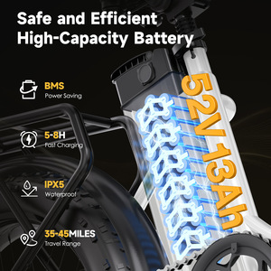20-inch Fat-tire Bike OEM Customization Available Stylish Women Pedal-assist Brushless Rear <b>Hub</b> 52V 13Ah Battery VD26 Stylish De - Product Image 4