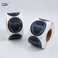 Autocollants ronds personnalisés en feuille d'or, rouleaux d'étiquettes de luxe estampées à chaud et gaufrées pour flacons de parfum et emballages cosmétiques, vente en gros
