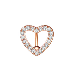 Anillo de ombligo al revés con forma de corazón, joyería de acero inoxidable, botón, hueco, a la moda, Sexy - Product Image 5