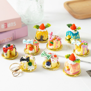 Miniature simulation cream cake <b>roll</b> dessert cupcake model, simulation food keychain, bag, <b>backpack</b> pendant - Product Image 3
