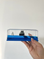 Presse-papiers liquide nautique, art cinétique de style Titanic et océanique, cadeau d'entreprise haut de gamme et objet de collection
