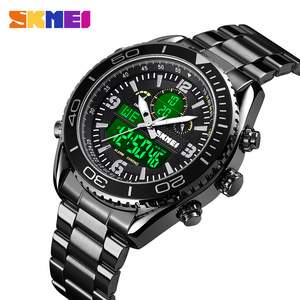 Skmei Digital Watch Men Electronic Luminous Dial Steel Strap 3Bar Water Resistant Chronograph Alarm - Product Image 1