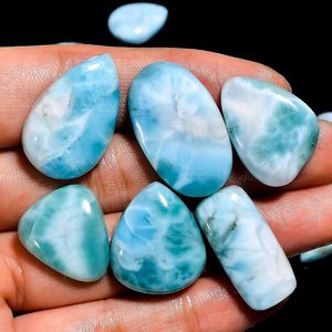 Pierres précieuses naturelles Gemkora Larimar bleues 50 carats, formes variées, polies pour la fabrication de bijoux, pierres brutes pour le DIY et le wire wrapping - Product Image 4