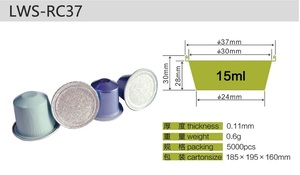 <span class=keywords><strong>Meilleur</strong></span> <span class=keywords><strong>prix</strong></span> des capsules de café compatibles en aluminium écologique Capsule de papier d'aluminium vide avec autocollant - Product Image 6