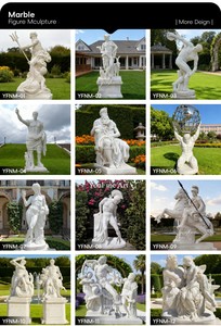 YOUFINE - Estatua de Luchador de Mármol Blanco de Tamaño Real, Tallada a Mano, Escultura Clásica de Dos Figuras Masculinas para Decoración de Jardín - Product Image 2