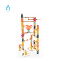 Wood Marble Run Game Ball Race Track Kit Construction Toys Spiral Building Blocks Set Wooden Marble Run