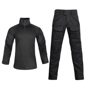 Ensemble de tenue tactique camouflage G3 pour homme, chemise de combat à manches longues noire imperméable, pantalon en nylon, uniforme de chasse de sécurité - Product Image 1