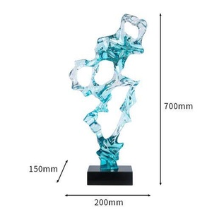 Escultura Decorativa de Resina Transparente y Cristal de Lujo Ligero para Entrada de Hotel y Sala de Estar, Decoración Moderna para el Hogar, de China - Product Image 2