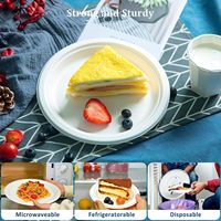 Assiettes jetables personnalisées en pulpe de bagasse de canne à sucre, 9 pouces, 100% compostables et biodégradables, pour restauration rapide, couleur verte