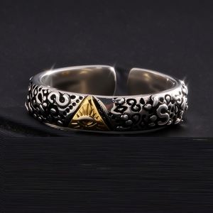 Vintage Egypt Pyramid All-Seeing Eye Illuminati <b>Ring</b> Punk Egyptian Triangle Opening <b>Adjustable</b> <b>Rings</b> Anillo Hombre Bijoux - Product Image 1