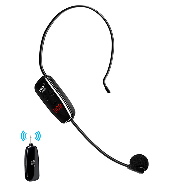 UHF Portable Head Mounted Wireless Microphone Headset Long Range Wireless Microphone Uhf