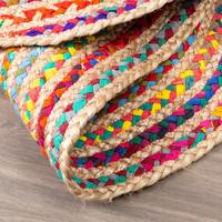 Tapis Chindi en coton, prix de gros, recyclé, multicolores, tapis tressé Chindi fait à la main en forme ovale, tapis réversible en coton et jute