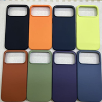 Coque de téléphone en silicone liquide couleur unie + PC pour iPhone 17 Pro Max 16 15 Plus 14 13 12 avec doublure en microfibre et cadre de caméra en plastique