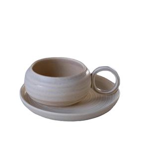 Tasse à café et soucoupes de 9 oz en céramique porcelaine grande poignée tasses à café personnalisées tasse à cappuccino et soucoupe tasses vintage pour café - Product Image 2