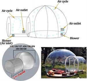 Tente à bulles gonflable tente dôme à air transparent pour maison tente à effet de serre avec ventilateur grandes tentes extérieures pour le camping - Product Image 6