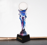 Nouveau Trophée de Golf en Verre Personnalisé de Grande Taille, Fabricant de Trophées de Golf en Cristal Optique, Trophée Sportif en Cristal