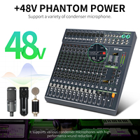 XTUGA BX16 Console de mixage audio stéréo professionnelle 16 canaux avec 24 groupes DSP et fonction Mute pour USB, idéale pour la scène et l'éclairage vidéo