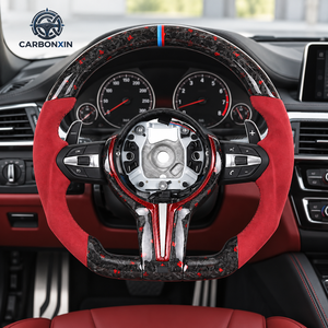 Volante Deportivo Personalizado de Fibra de Carbono Forjada y Cuero de Alta Calidad para las Series 4, F, E91, E46, M3, X5, E90 - Product Image 4