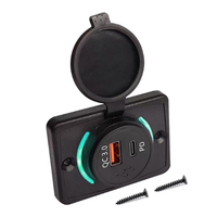 Chargeur de voiture 12V 24V QC3.0 Adaptateur de charge USB Type-C pour voiture, bateau, bus et chaise de moto