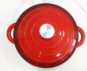 Ollas de Cocina de Hierro Fundido Esmaltado Rojo de Alta Calidad de 5.5L con Tapa, 26cm de Diámetro, Aptas para Horno, <span class=keywords><strong>Gas</strong></span> e Inducción - Product Image 5