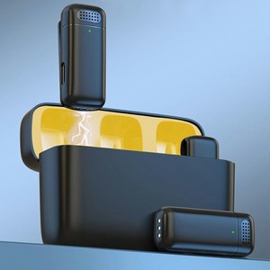 Microphones Lavalier sans fil professionnels de haute <span class=keywords><strong>qualité</strong></span> avec boîtier de charge antibruit pour l'enregistrement vidéo du téléphone - Product Image 6