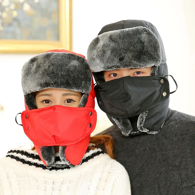 Зимняя шапка-Охотник для мужчин и женщин, шапка-ушанка для катания на лыжах с маской