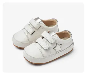 Baby Mädchen Jungen Freizeit schuhe Weiche Gummis ohle Anti-Rutsch-Stern Leder Turnschuhe für Kleinkinder