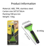 Accessoires pour animaux Chien Produits de toilettage éliminateur de poils d'animaux chat Brosse peigne double face pour chien