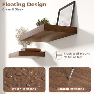 Estantes Flotantes Rústicos de <span class=keywords><strong>Madera</strong></span> <span class=keywords><strong>para</strong></span> Baño, Estantes de <span class=keywords><strong>Madera</strong></span> <span class=keywords><strong>para</strong></span> Montar en la Pared, Estante de <span class=keywords><strong>Madera</strong></span> Grueso de Estilo Industrial <span class=keywords><strong>para</strong></span> Cocina - Product Image 6