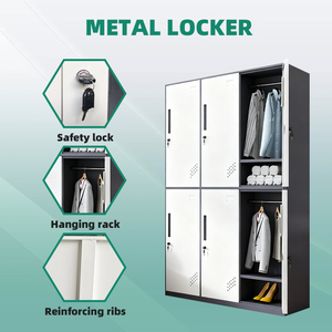 ארון הלבשה מתכת קצה צר-עם 6 דלתות ילדים מחומר פלדה לחדר ילדים לחומרי פלדה לחומרי בניין - Product Image 3