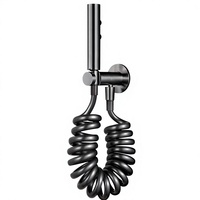 Pistolet de bidet mural à double mode pressurisé en acier inoxydable noir, ensemble de douche WC moderne pour salle de bain et hôtel