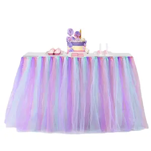 מותאם אישית קשת טול שולחן חצאית טוטו חצאית שולחן יום הולדת תינוק מקלחת המפלגה קישוט, Unicorn שולחן בגדים