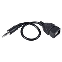 Câble adaptateur audio AUX mâle 3,5 mm de haute qualité noir vers prise USB femelle pour voiture MP3