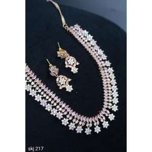 Joyería de moda, conjunto de collar blanco chapado en oro, producto a granel hecho a mano blanco, forma personalizada - Product Image 1