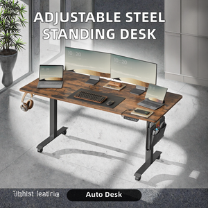 Escritorio de pie de acero inoxidable telescópico ergonómico, mesa de ordenador de oficina en casa ajustable en altura con diseño moderno - Product Image 3