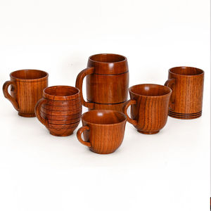 <span class=keywords><strong>Set</strong></span> di tazze da tè in legno massello di birra in legno naturale elegante tazza da <span class=keywords><strong>caffè</strong></span> in legno di giuggiola giapponese tazza da scrivania piccola artigianale con manico - Product Image 1