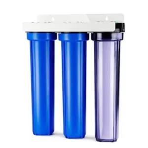 Couleur bleue monobloc 3 ou 4 étapes boîtier de filtre système de filtration d'eau filtro systèmes de boîtier de filtre à eau domestique 20 pouces