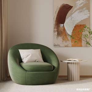 Fauteuil en forme d'œuf, design moderne et minimaliste, chaise de salon, rembourrage en mousse souple, structure en bois massif - Product Image 3